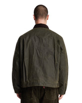 Levi's x Barbour Green Type II Trucker Waxed Jacket | PDP | Antonia