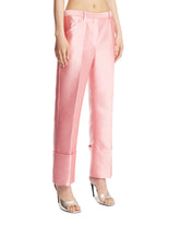 Pink Silk Blend Trousers | PDP | Antonia