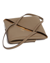 Beige Medium Puzzle Fold Tote Bag | PDP | Antonia