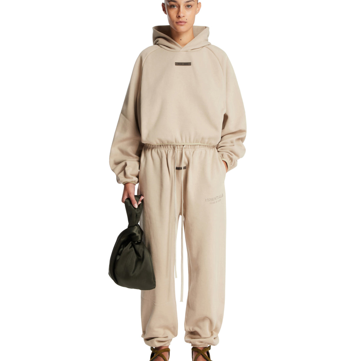 Felpa Con Cappuccio In Cotone Beige Chiaro FEAR OF GOD