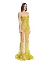 Yellow Sequin Train Dress | PDP | Antonia