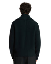 Green Ribbed Wool Sweater | PDP | Antonia