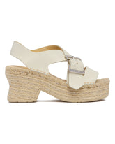 LOEWE Paula's Ibiza White Leather Espadrille Sandals | PDP | Antonia