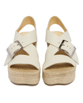 LOEWE Paula's Ibiza White Leather Espadrille Sandals | PDP | Antonia