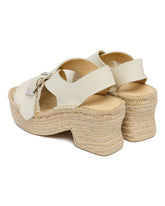 LOEWE Paula's Ibiza White Leather Espadrille Sandals | PDP | Antonia
