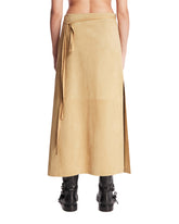 Beige Midi Leather Skirt | PDP | Antonia