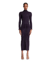 Purple Draped Jersey Dress with Rhinestones | PDP | Antonia