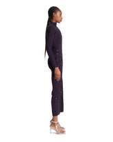 Purple Draped Jersey Dress with Rhinestones | PDP | Antonia