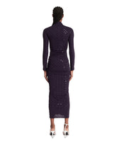 Purple Draped Jersey Dress with Rhinestones | PDP | Antonia