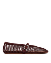 Brown Suede Fishnet Ballet Flats | All | Antonia