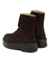 Brown Suede Zip Ankle Boots | PDP | Antonia