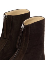 Brown Suede Zip Ankle Boots | PDP | Antonia