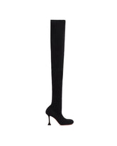 Black Veneda Thigh-High Stretch Boots | PDP | Antonia