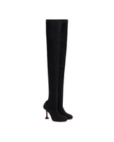 Black Veneda Thigh-High Stretch Boots | PDP | Antonia