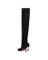 Black Veneda Thigh-High Stretch Boots | PDP | Antonia