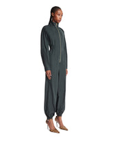 Green Silk-Blend Jumpsuit | PDP | Antonia