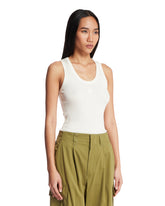 LOEWE Paulas Ibiza White Anagram Silk Top | PDP | Antonia