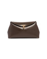Brown T-Lock Clutch Bag | PDP | Antonia