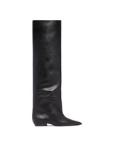 Black Leather Over-the-Knee Boots | PDP | Antonia