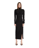 Black Fitted Midi Dress with Zip | PDP | Antonia