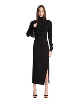 Black Fitted Midi Dress with Zip | PDP | Antonia