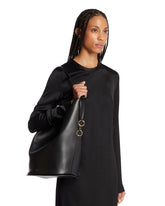 Black Leather Bucket Bag | PDP | Antonia