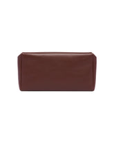 Brown Square Compact Leather Clutch | PDP | Antonia