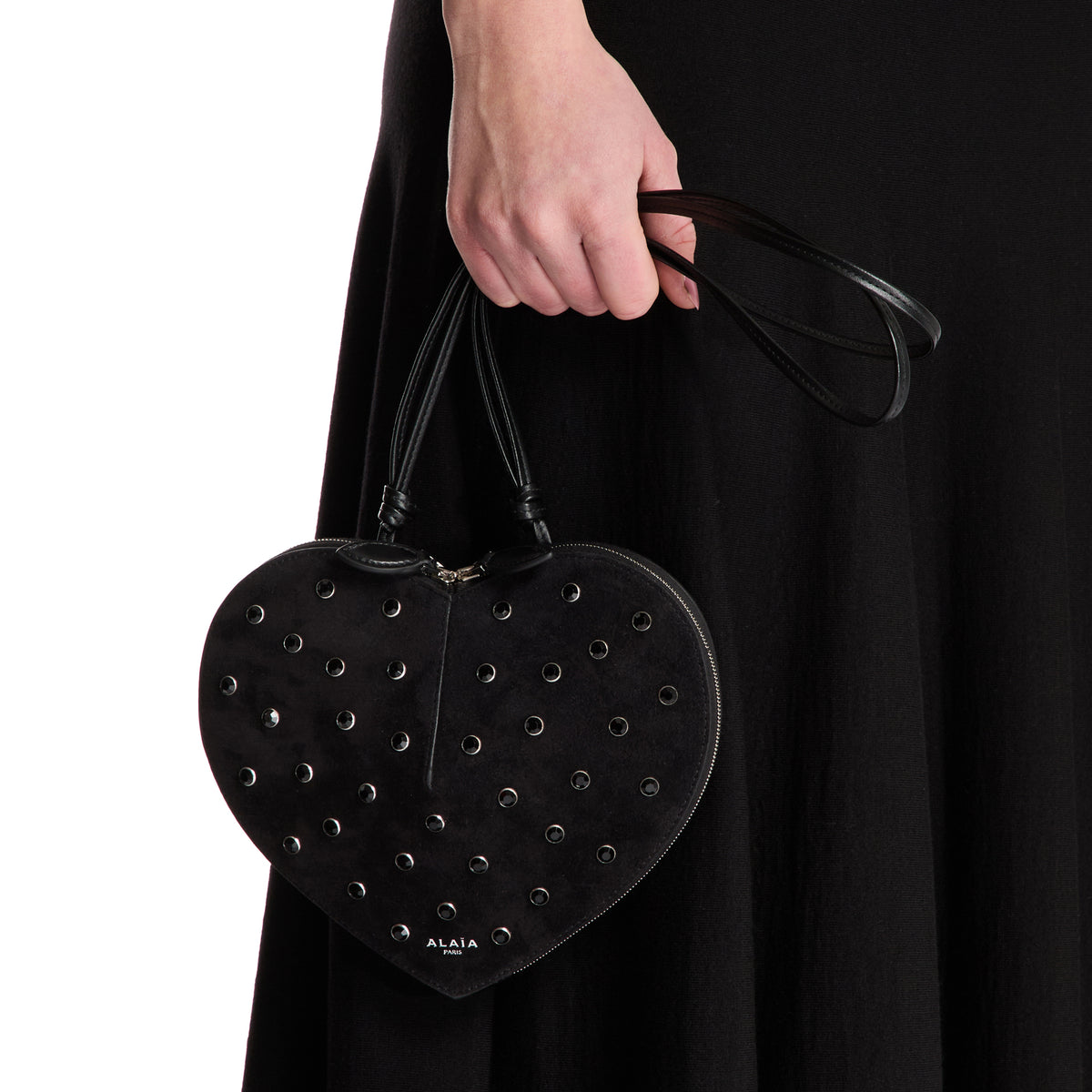 Black Suede Le Coeur Bag ALAIA Antonia
