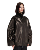 Black Relaxed Leather Jacket | PDP | Antonia