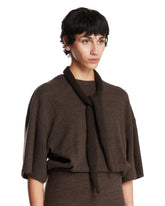 Dark Brown Awn Wool Scarf | PDP | Antonia