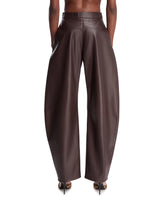 Pantaloni Arrotondati In Pelle Marroni | PDP | Antonia