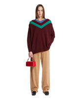 Burgundy Trompe L'Oeil Wool Sweater | PDP | Antonia