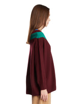 Burgundy Trompe L'Oeil Wool Sweater | PDP | Antonia