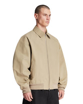 Beige Cotton Bomber Jacket | PDP | Antonia