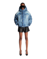 Blue Trompe L'Oeil Puffer Jacket | PDP | Antonia