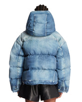 Blue Trompe L'Oeil Puffer Jacket | PDP | Antonia