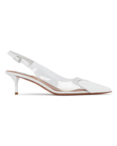 White Le Coeur Leather Slingbacks | PDP | Antonia