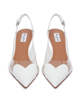 White Le Coeur Leather Slingbacks | PDP | Antonia