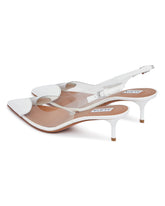 White Le Coeur Leather Slingbacks | PDP | Antonia