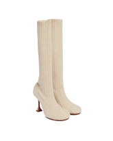 Beige Veneda Fabric Boots | PDP | Antonia
