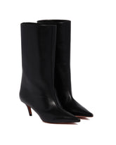 Black Fiona Leather Boots | PDP | Antonia