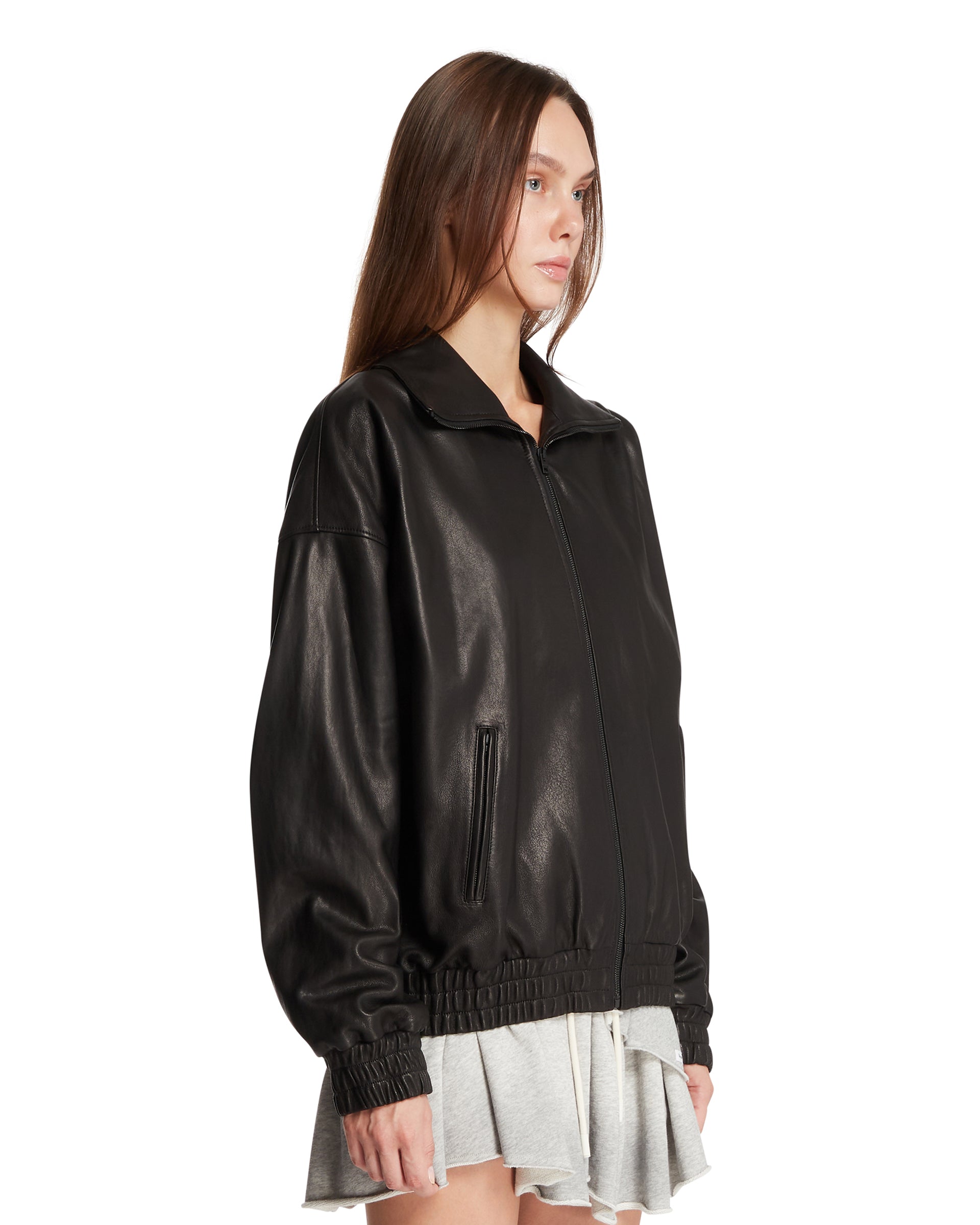 Black Leather Jacket | ACNE STUDIOS - Antonia