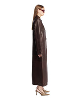 Brown Leather Long Coat | PDP | Antonia