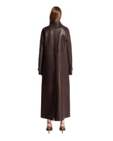 Brown Leather Long Coat | PDP | Antonia