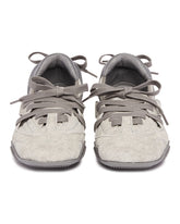 Gray Leather Lace-Up Shoes | PDP | Antonia