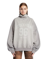 Gray High Neck Logo Sweatshirt | PDP | Antonia