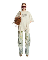 Beige Cotton Logo T-Shirt | PDP | Antonia