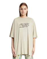 Beige Cotton Logo T-Shirt | PDP | Antonia