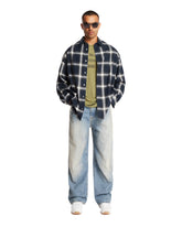 Blue Checkered Cotton Shirt | PDP | Antonia