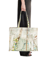 Multicolor Trompe L'oeil Denim Effect Tote | PDP | Antonia